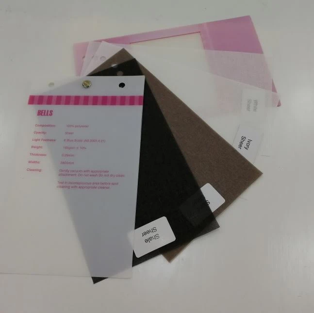Blind Fabric A5 Swatch Card Sample